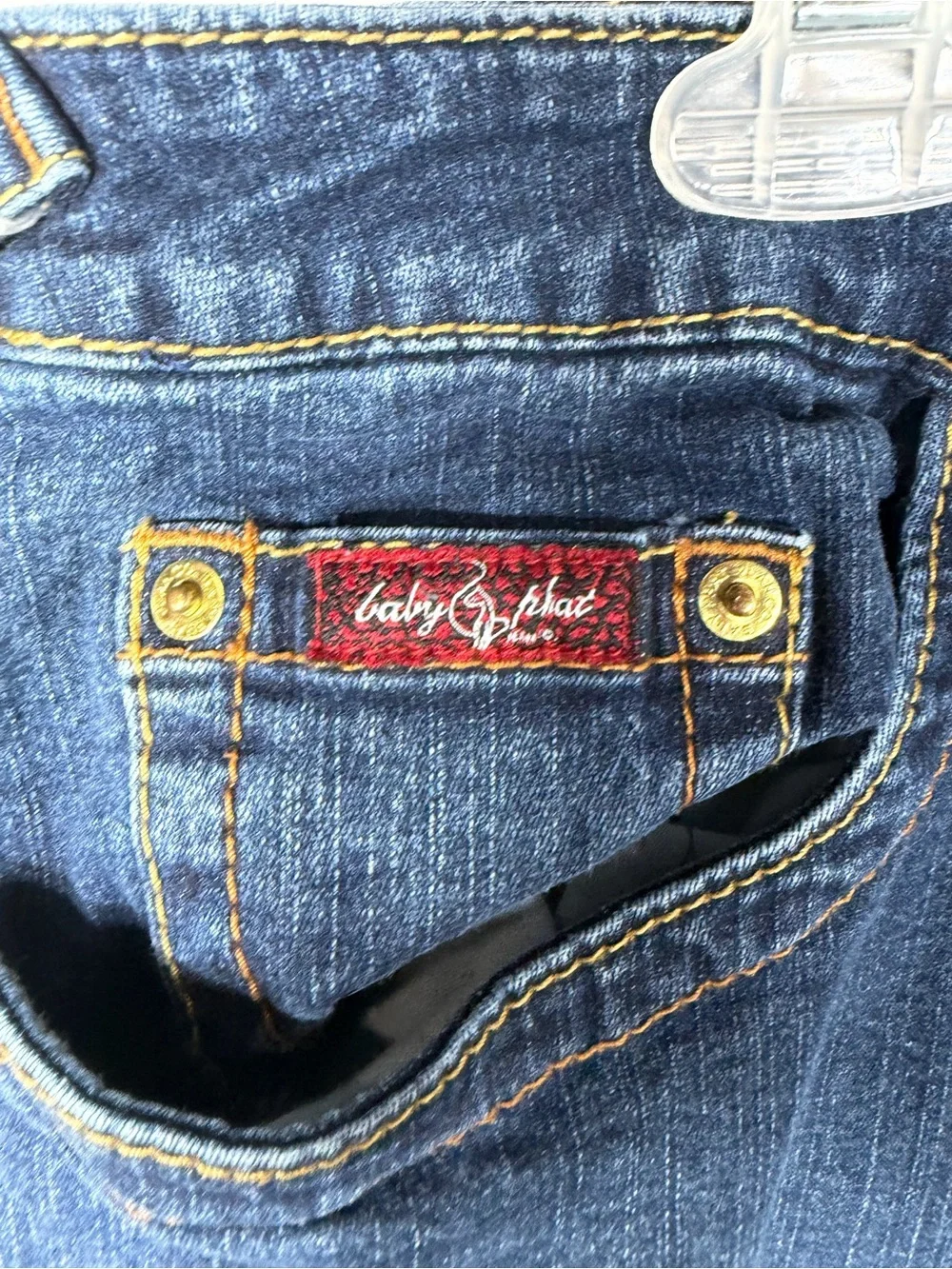 Y2K Baby Phat Rhinestone Logo Dark Wash Jeans Women’s Size 22 - Picture 2 of 9